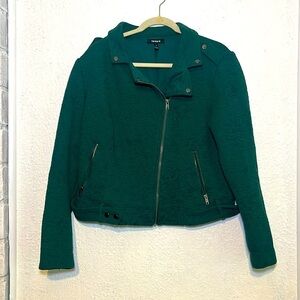 Torrid green zip front jacket size 2